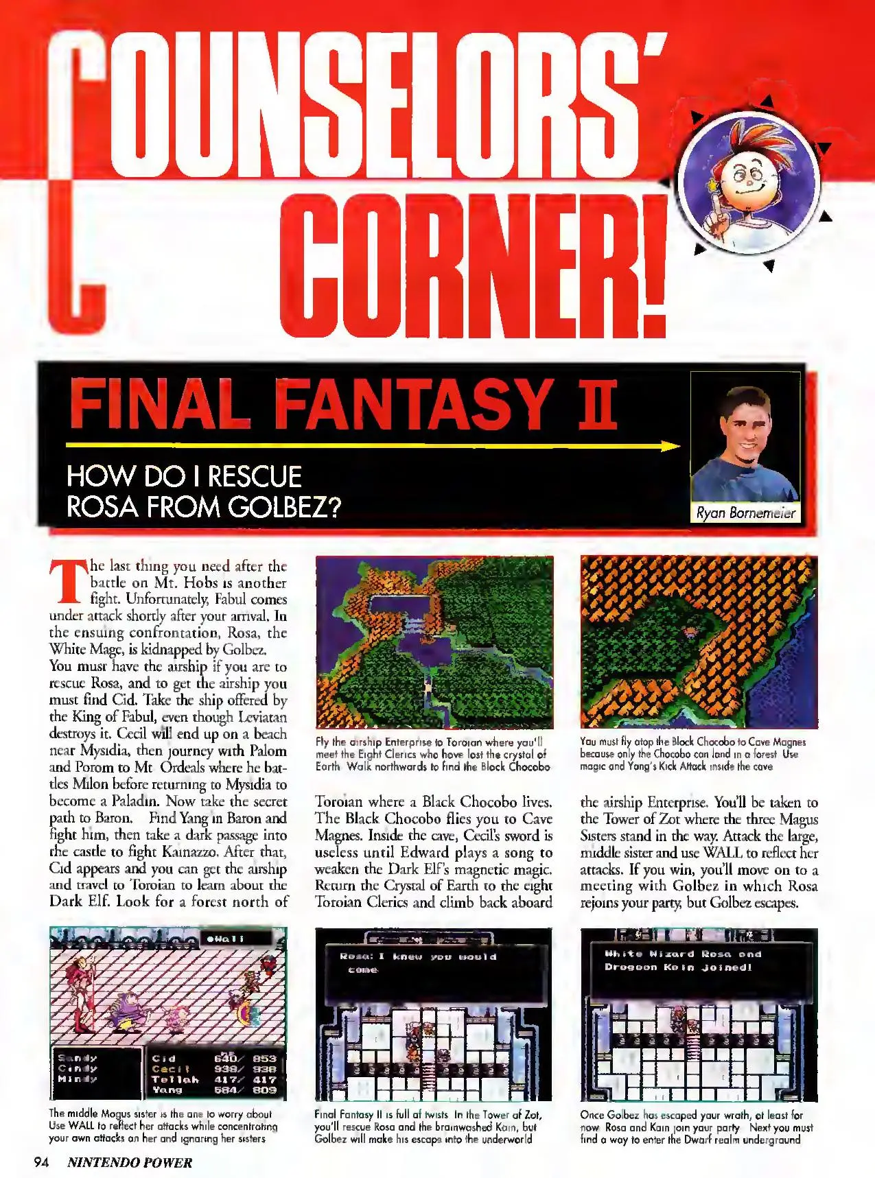 Counselor's Corner from Nintendo Power issue 33, page 94