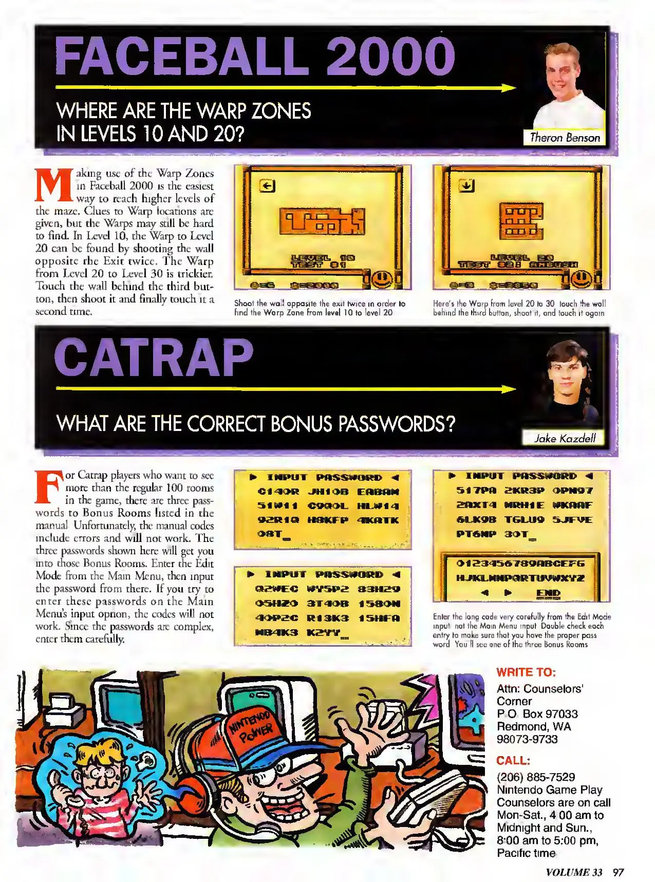 Counselor's Corner from Nintendo Power issue 33, page 97