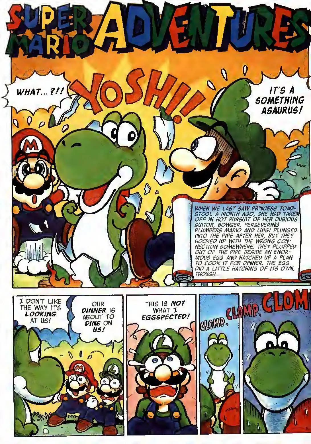 Super Mario Adventures from Nintendo Power issue 34, first page