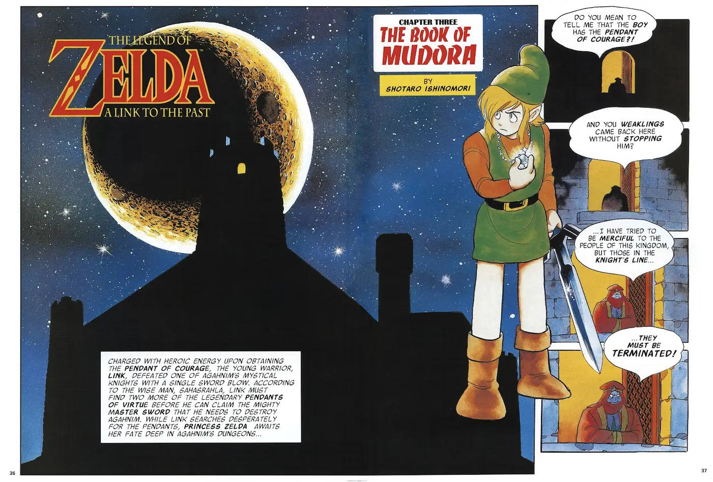 The Legend of Zelda: A Link to the Past from Nintendo Power issue 34, first page