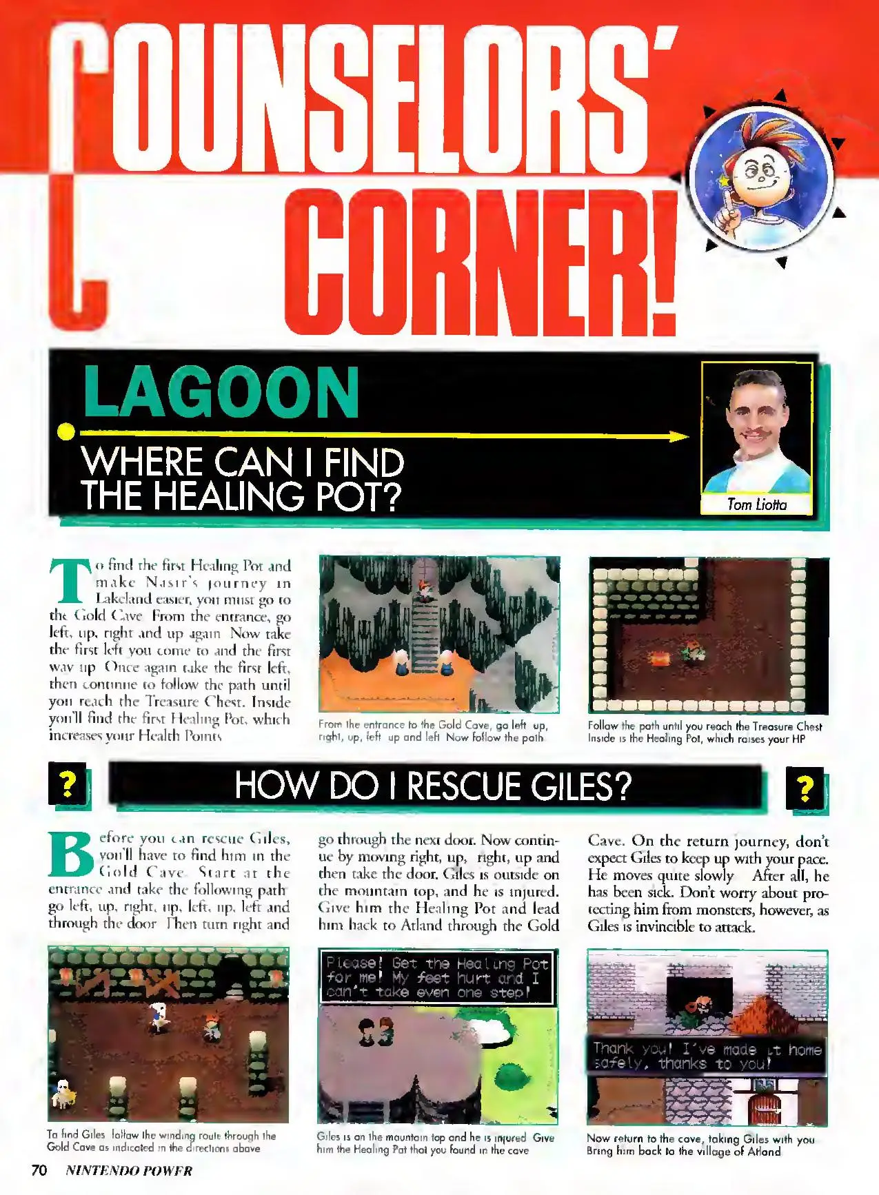 Counselor's Corner from Nintendo Power issue 34, page 70
