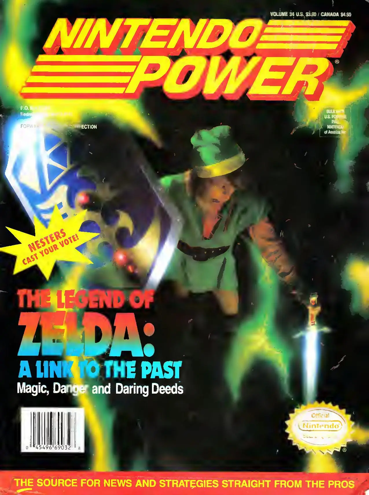 Nintendo Power issue 34 cover — Legend of Zelda: A Link to the Past