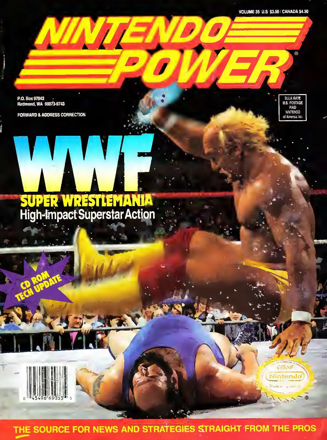 Nintendo Power issue 35 cover — WWF Super Wrestlemania