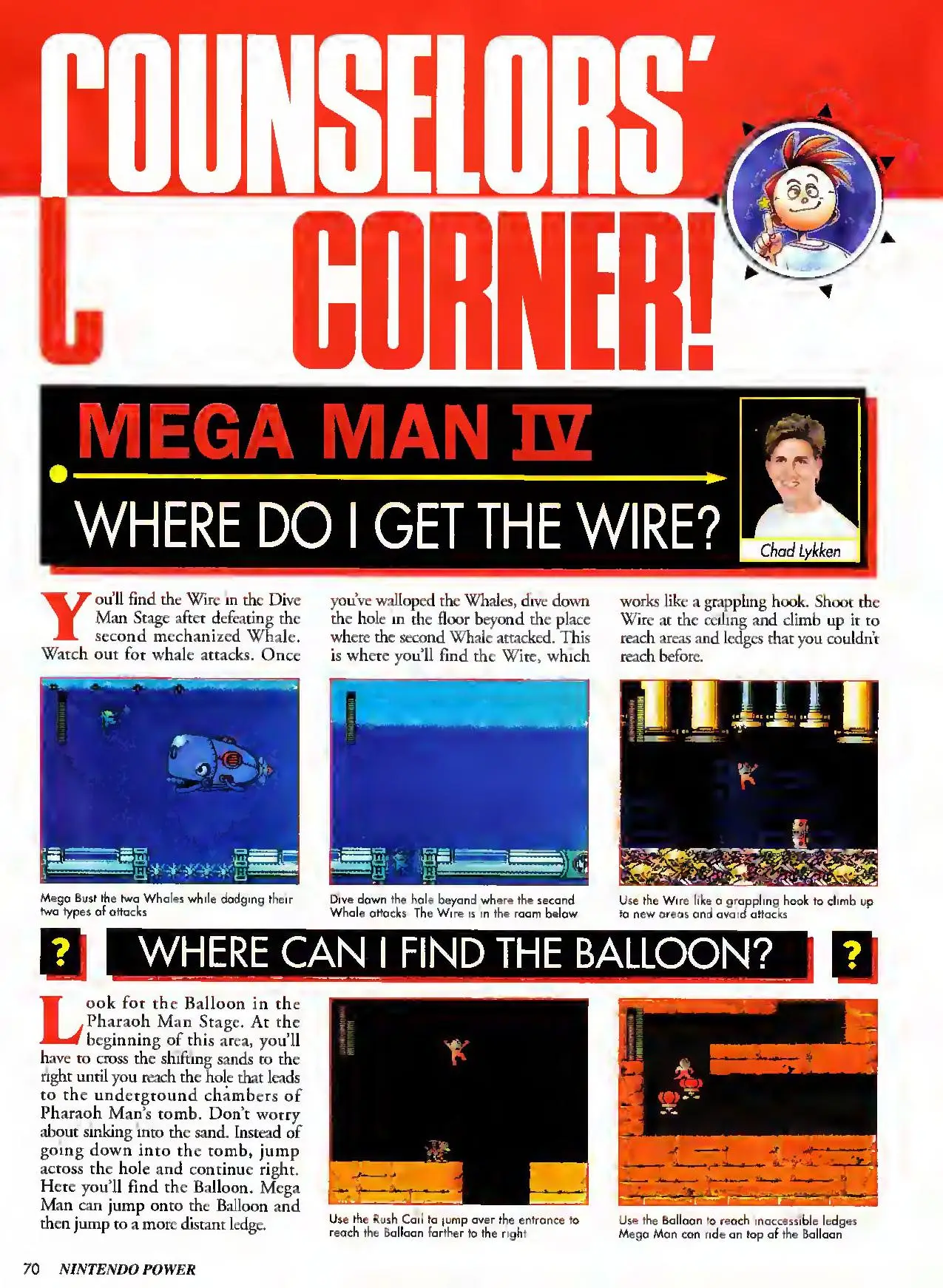Counselor's Corner from Nintendo Power issue 38, page 70