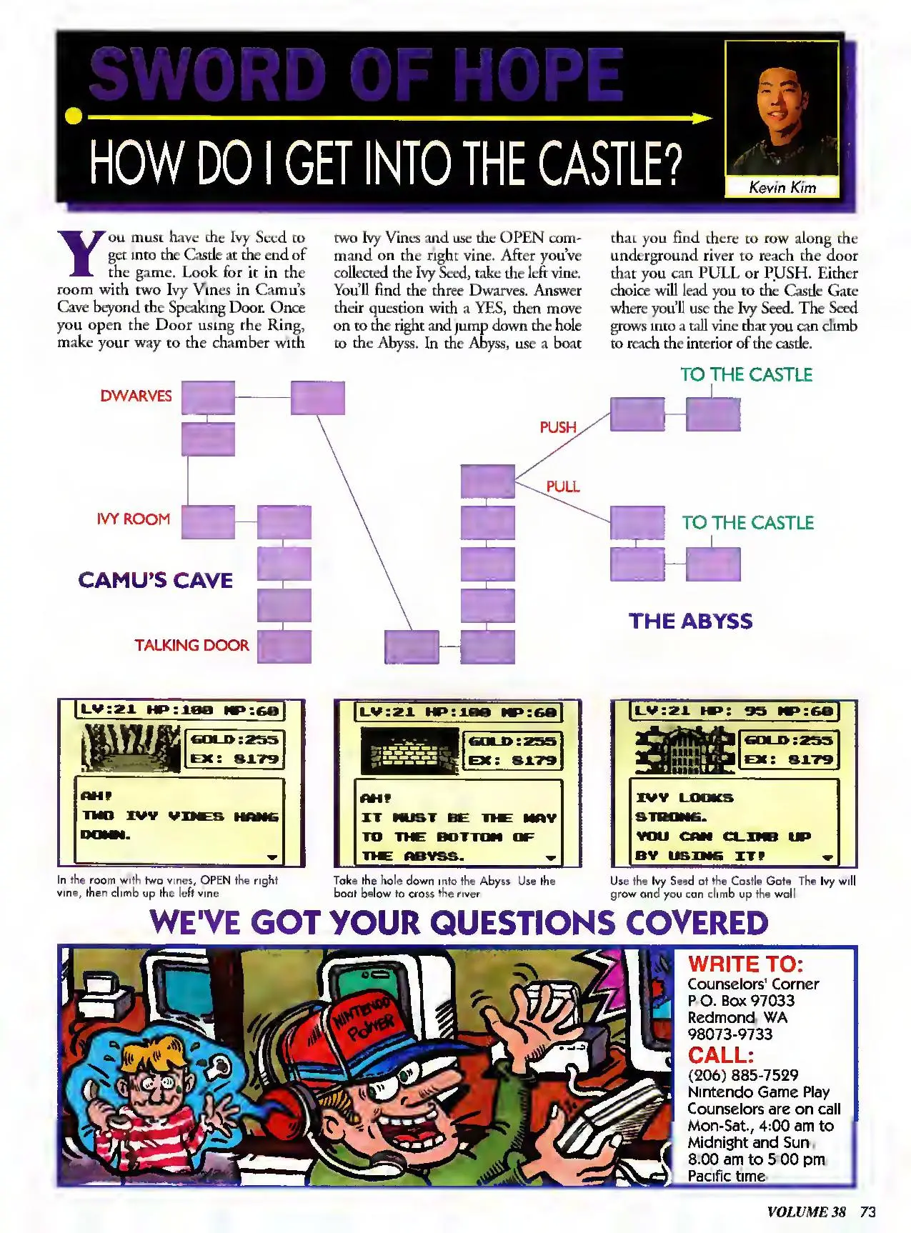 Counselor's Corner from Nintendo Power issue 38, page 73