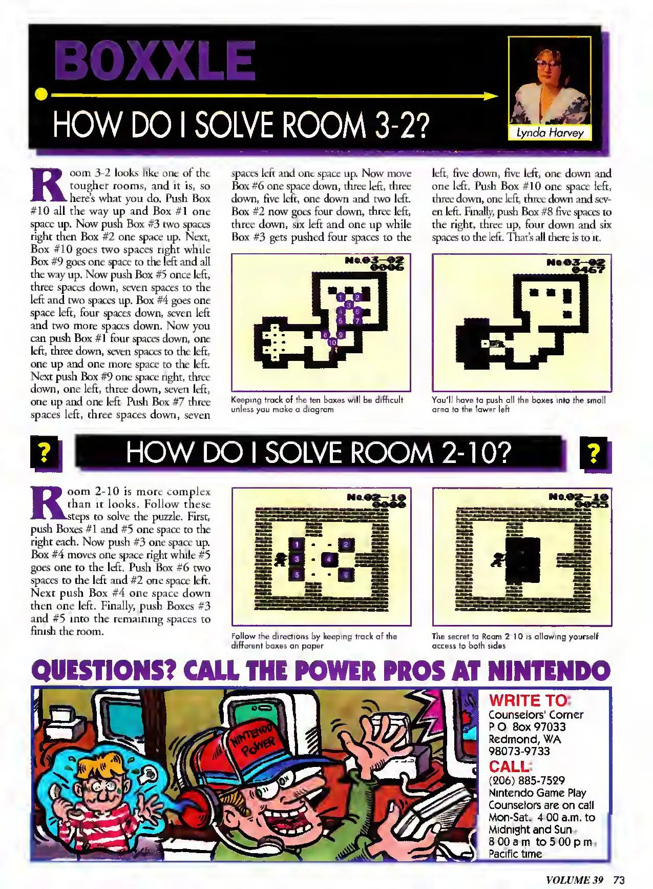 Counselor's Corner from Nintendo Power issue 39, page 73