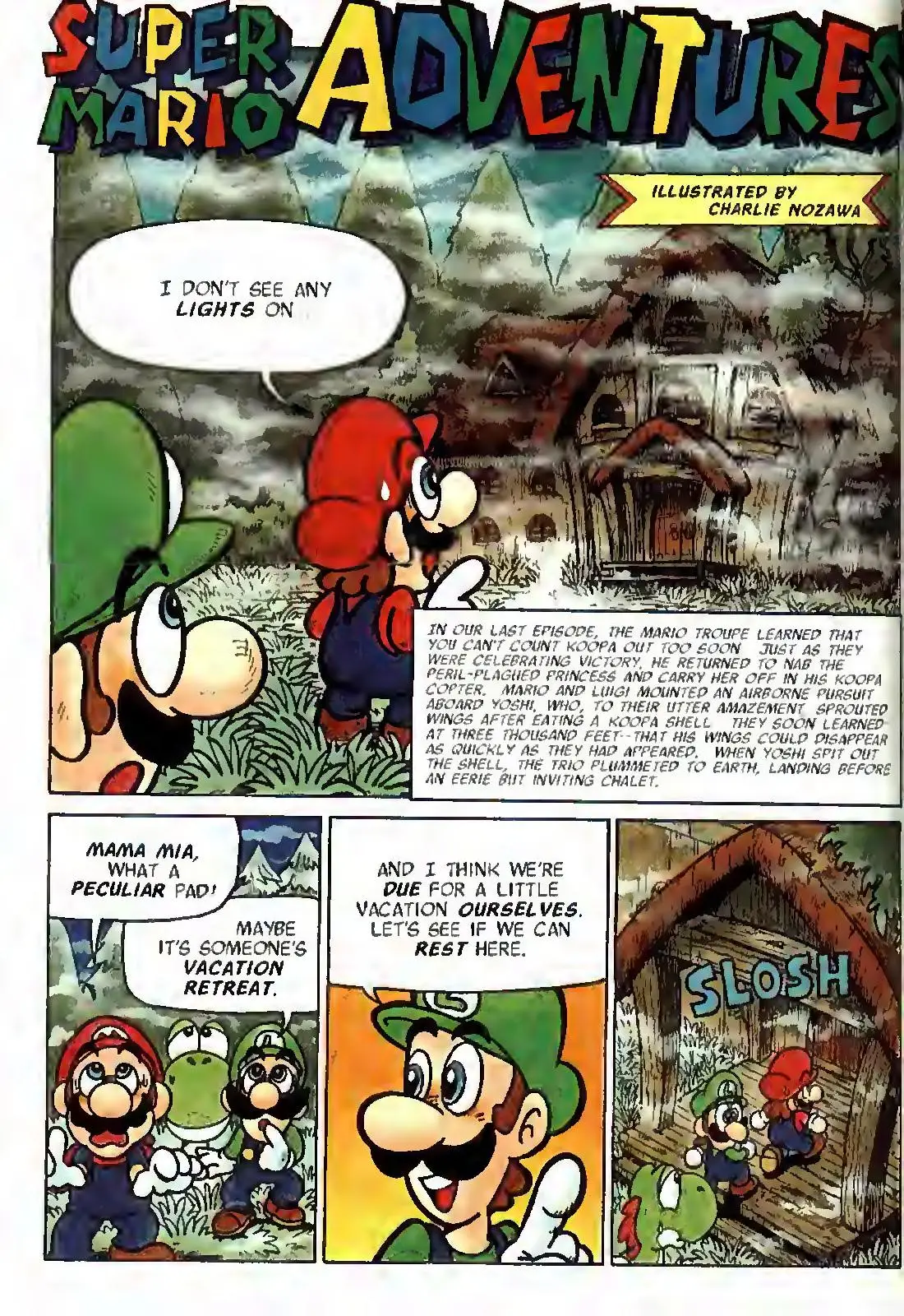 Super Mario Adventures from Nintendo Power issue 40, first page