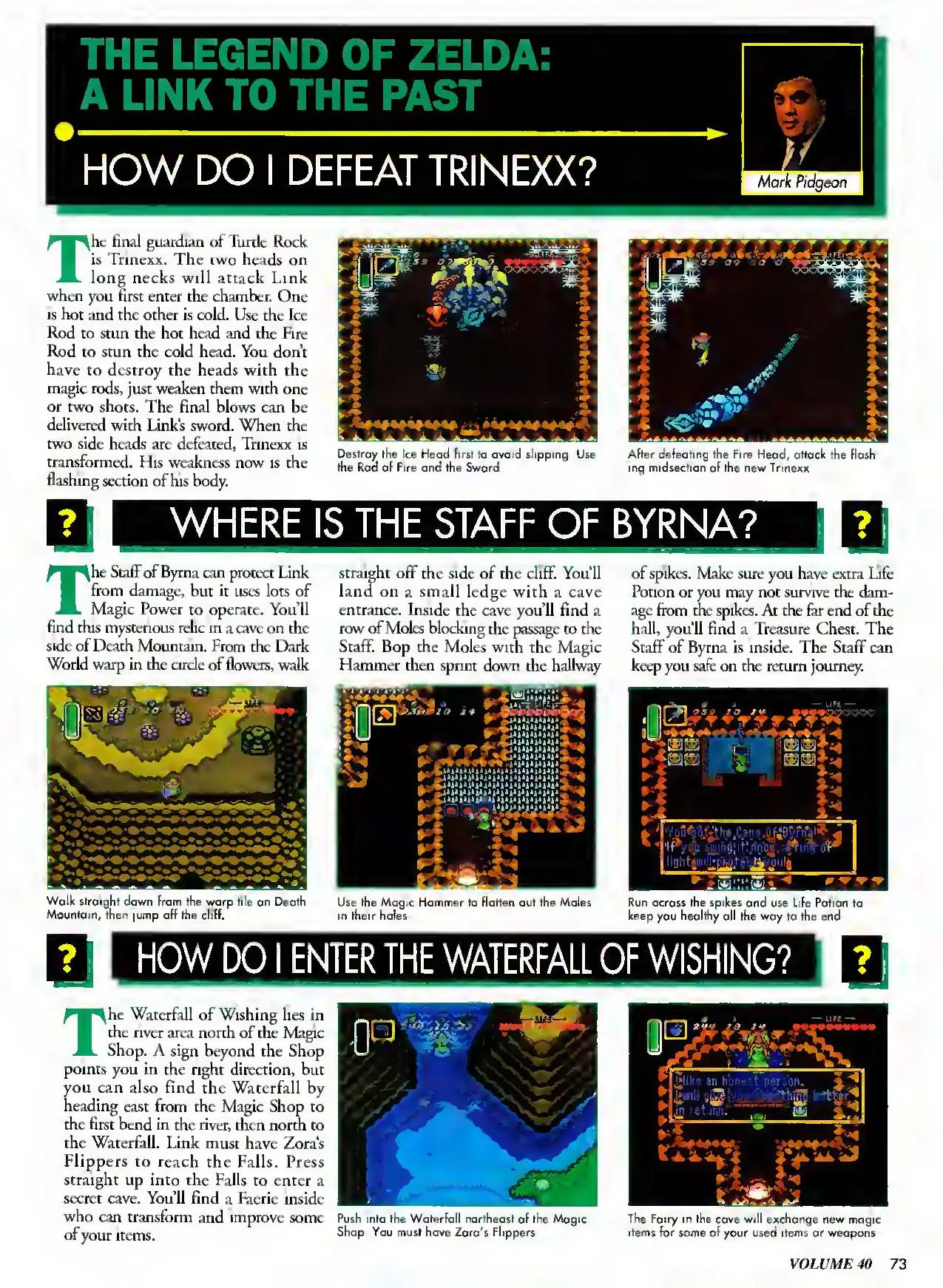 Counselor's Corner from Nintendo Power issue 40, page 73