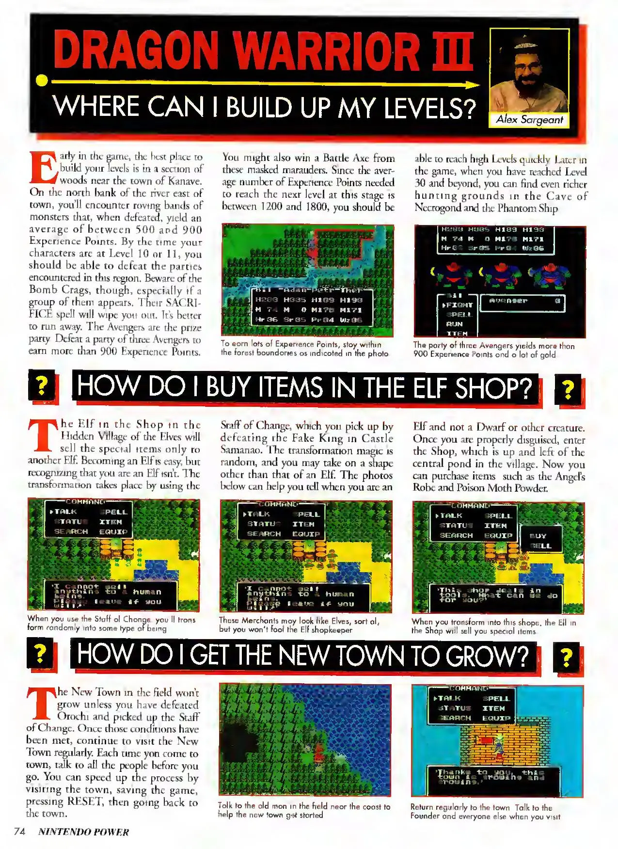 Counselor's Corner from Nintendo Power issue 40, page 74