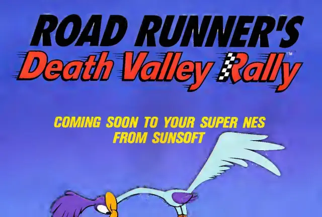 Pull-out poster from Nintendo Power issue 41 — Road Runner's Death Valley Rally