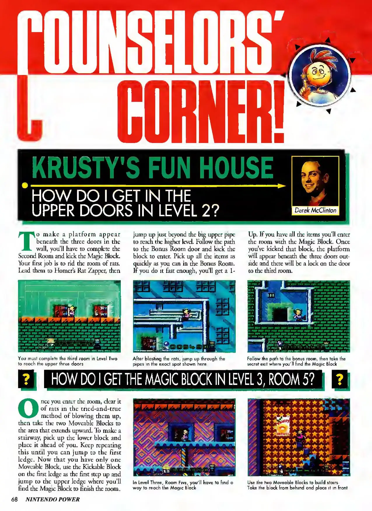 Counselor's Corner from Nintendo Power issue 42, page 68