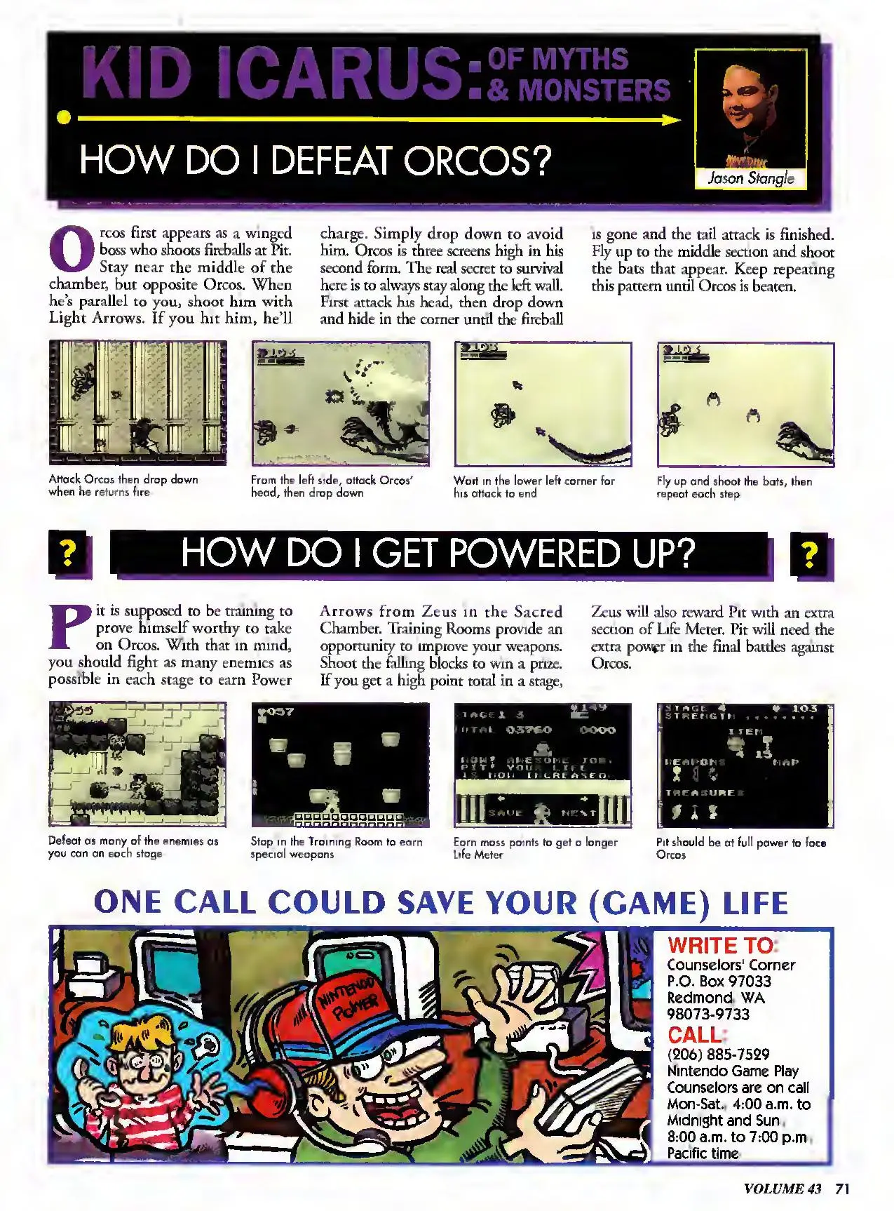Counselor's Corner from Nintendo Power issue 43, page 71