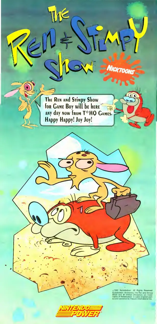 Pull-out poster from Nintendo Power issue 44 — The Ren & Stimpy Show: Space Cadet Adventures