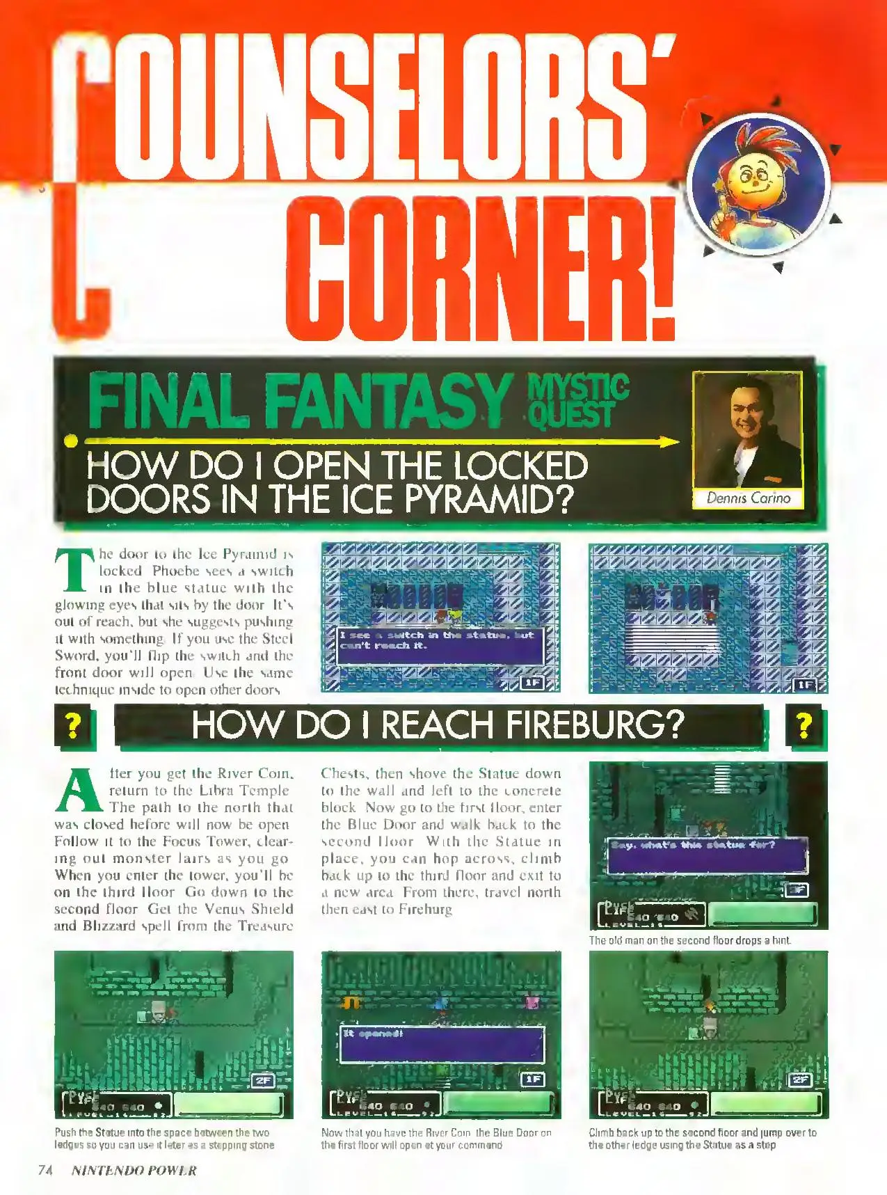 Counselor's Corner from Nintendo Power issue 45, page 74