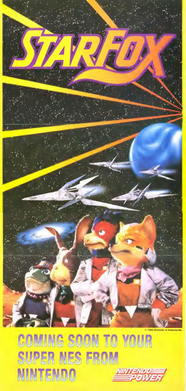 Pull-out poster from Nintendo Power issue 45 — Star Fox