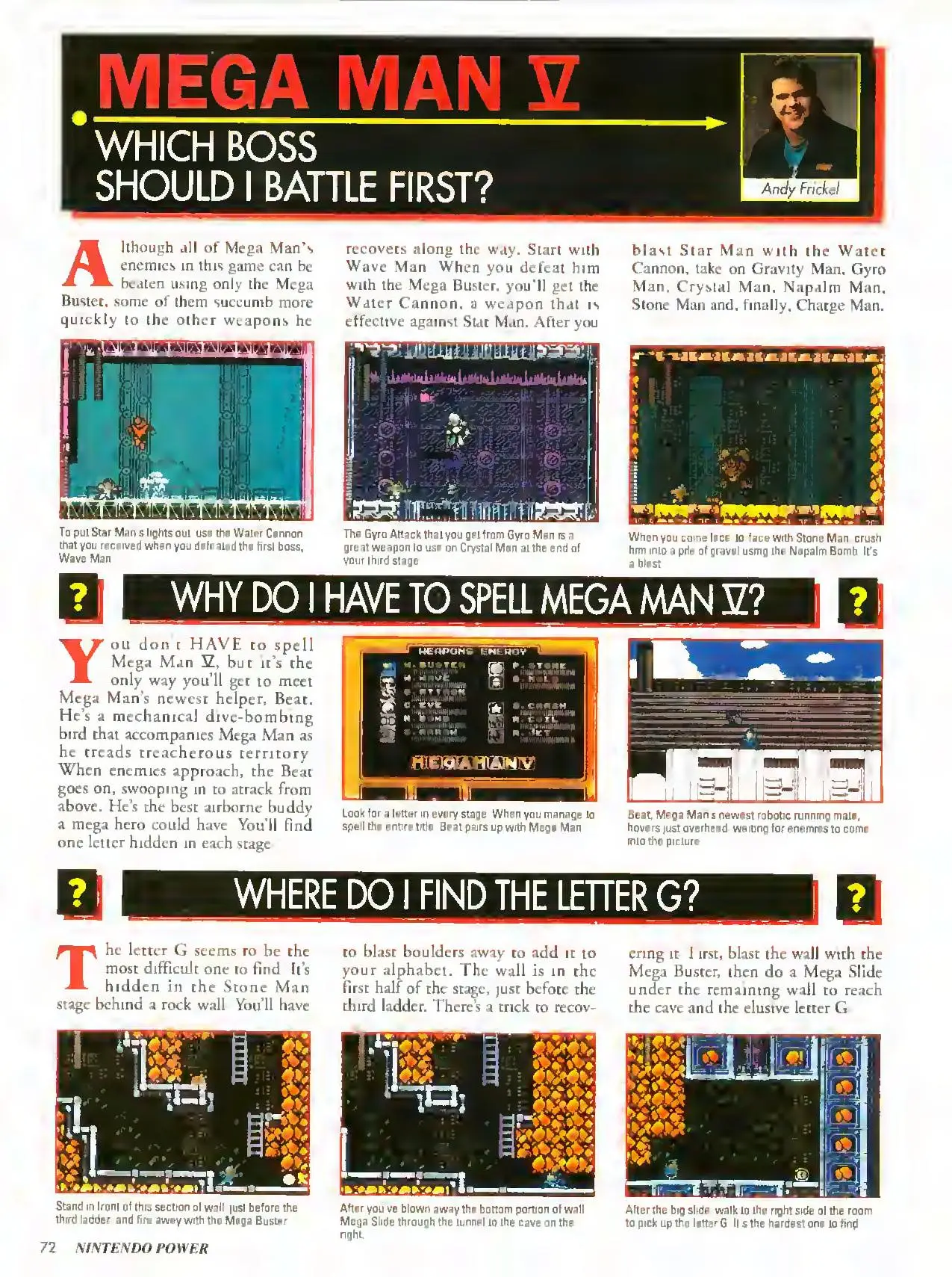 Counselor's Corner from Nintendo Power issue 46, page 72
