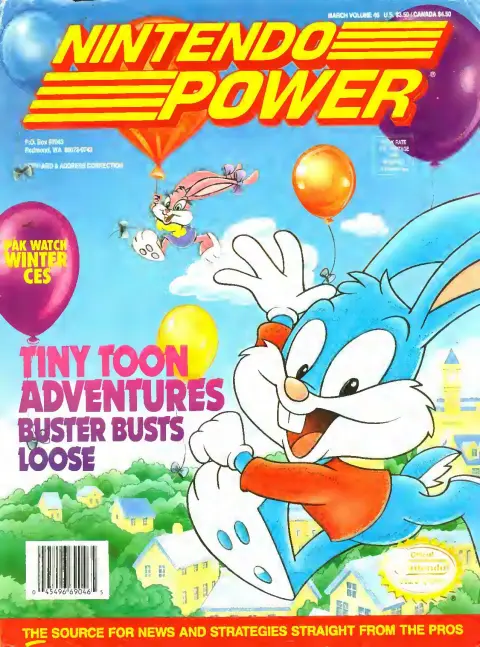 Nintendo Power issue 46 cover — Tiny Toon Adv. Buster Busts Loose