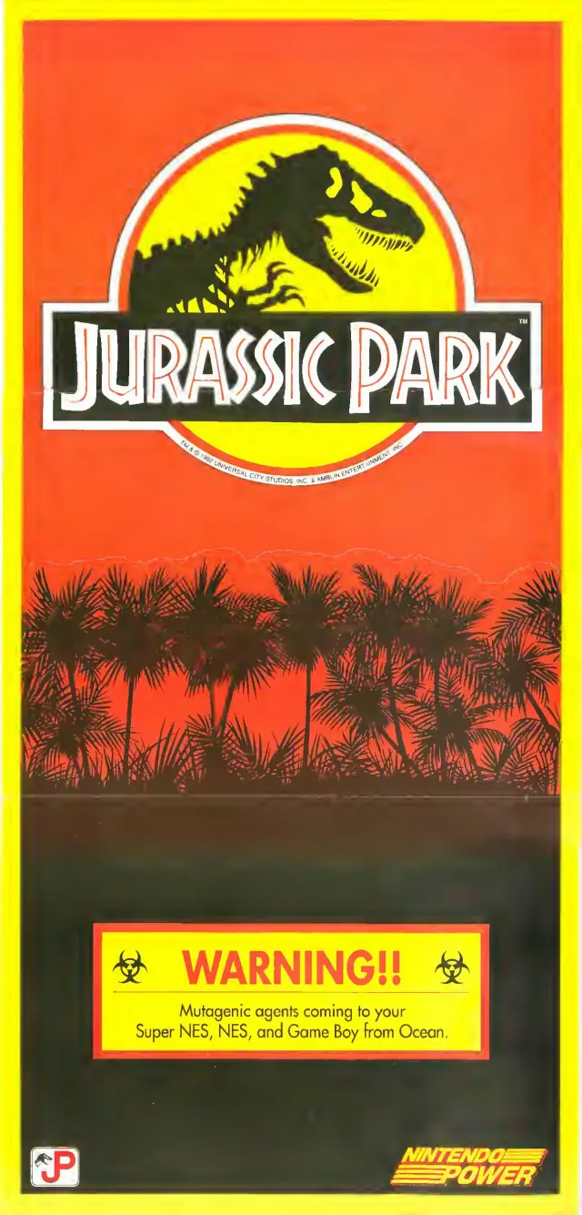 Pull-out poster from Nintendo Power issue 49 — Jurassic Park