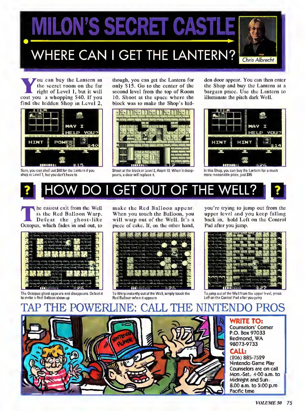 Counselor's Corner from Nintendo Power issue 50, page 75