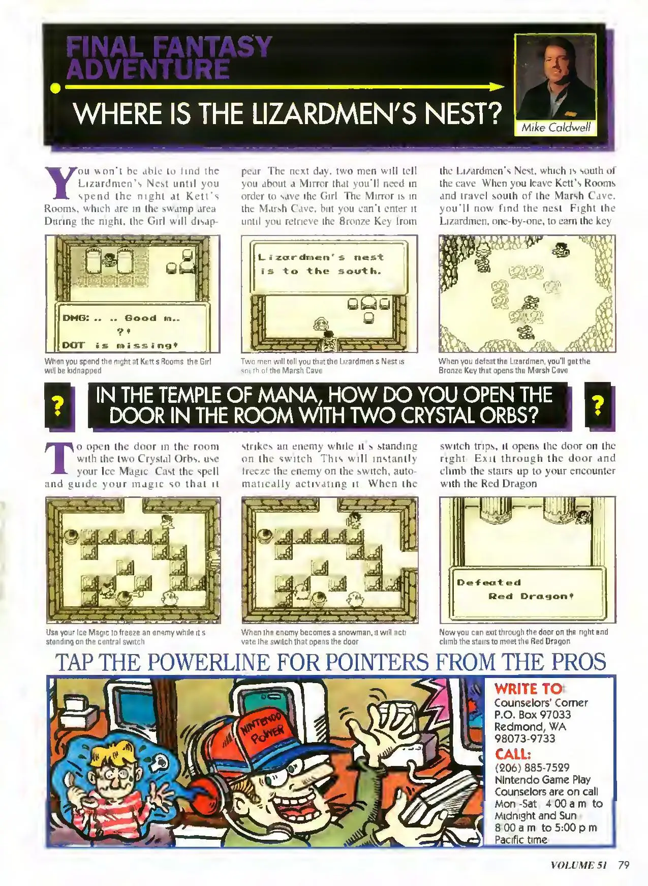 Counselor's Corner from Nintendo Power issue 51, page 79