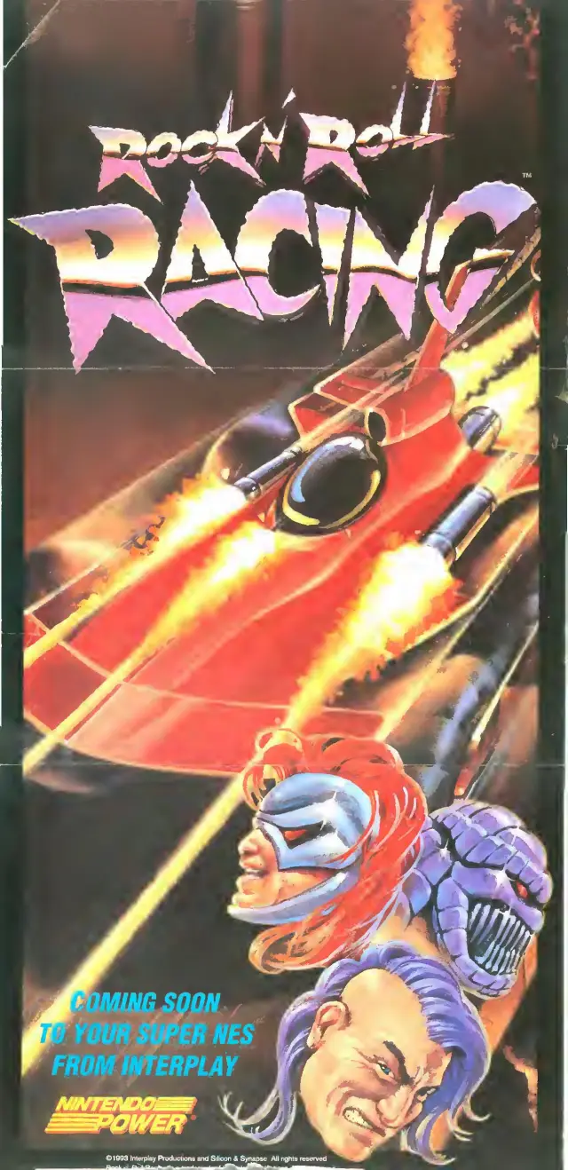 Pull-out poster from Nintendo Power issue 51 — Rock n' Roll Racing