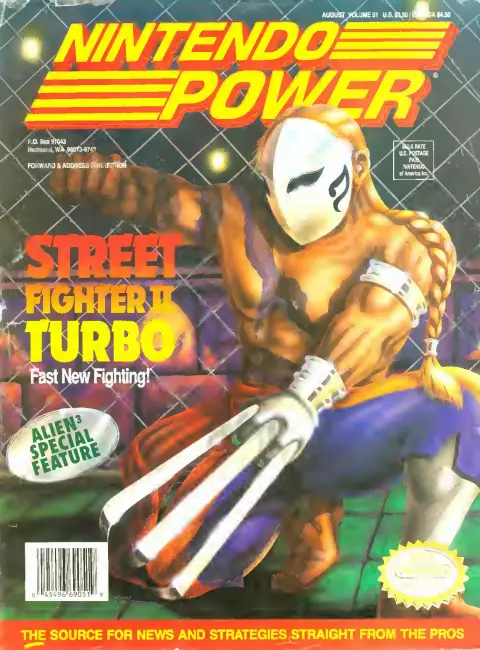 Nintendo Power issue 51 cover — Street Fighter 2: Turbo