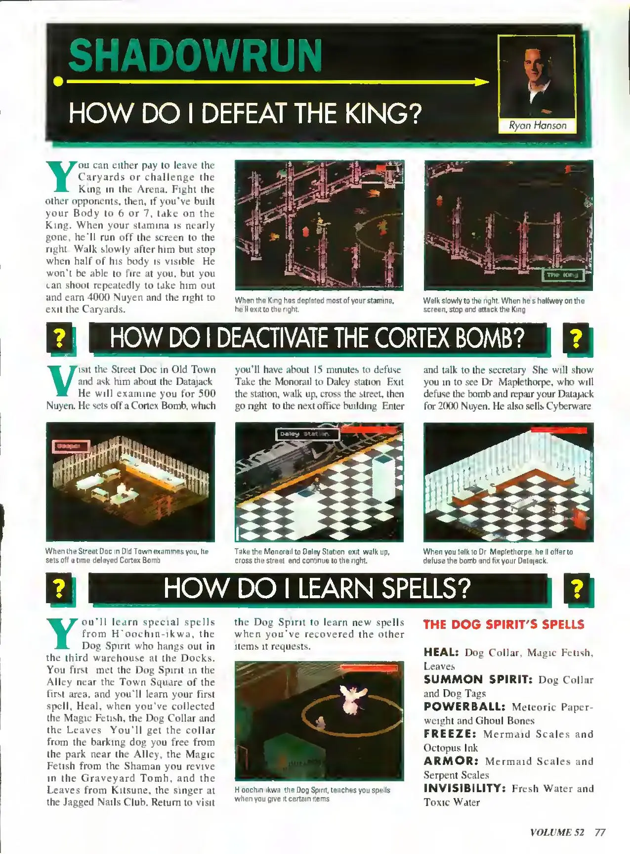 Counselor's Corner from Nintendo Power issue 52, page 77