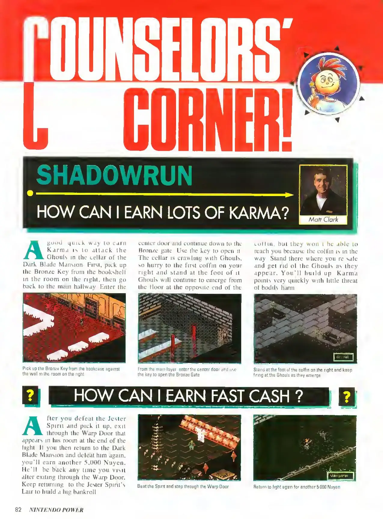 Counselor's Corner from Nintendo Power issue 53, page 82