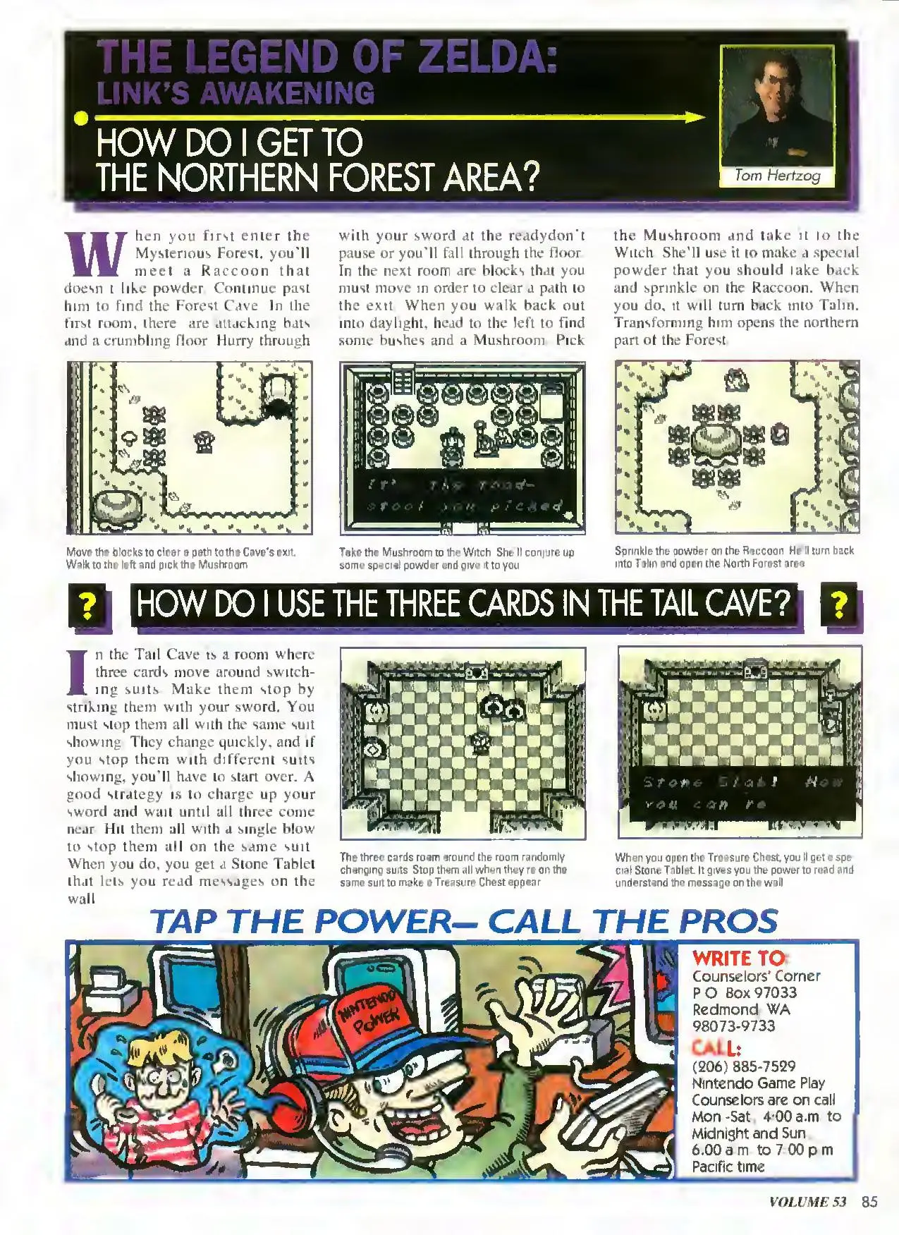 Counselor's Corner from Nintendo Power issue 53, page 85