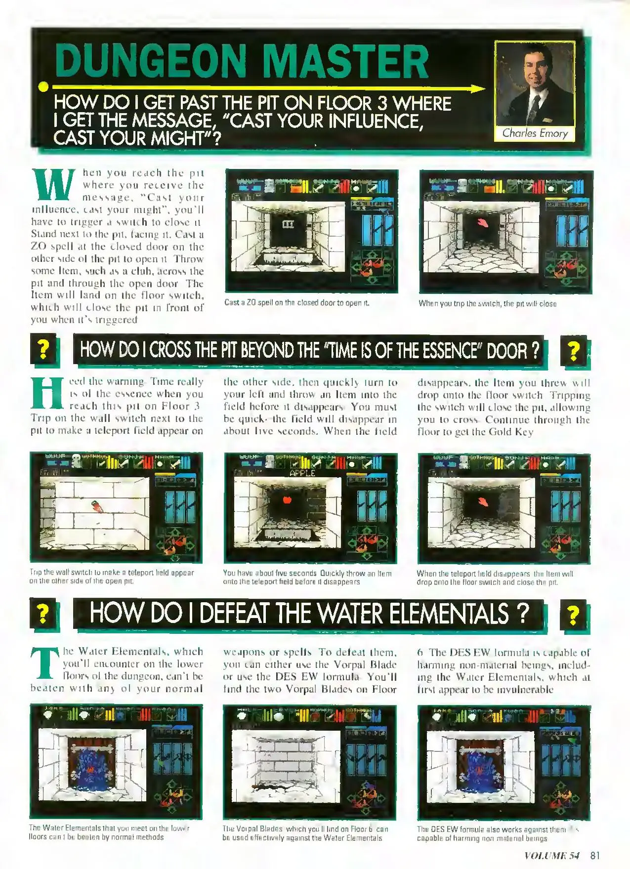 Counselor's Corner from Nintendo Power issue 54, page 81