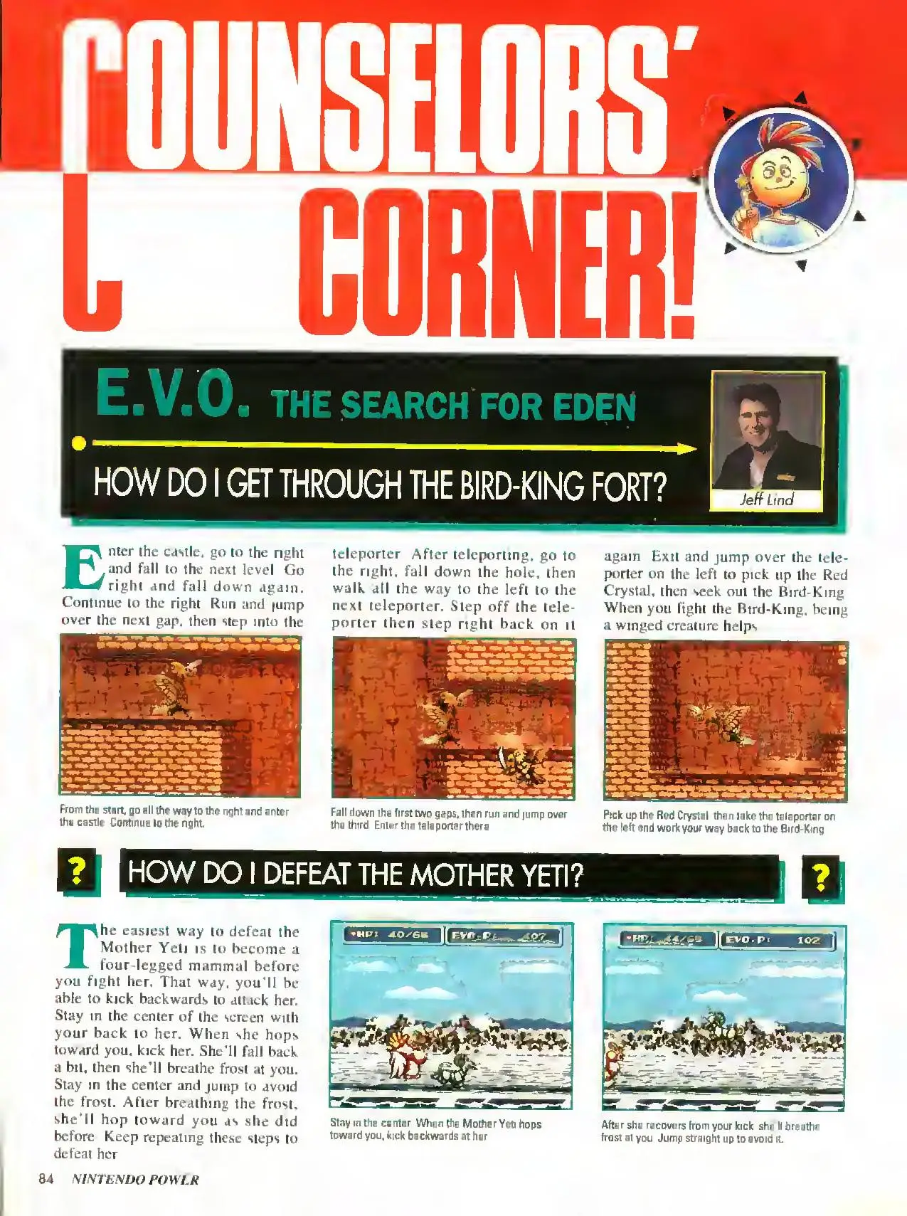 Counselor's Corner from Nintendo Power issue 55, page 84