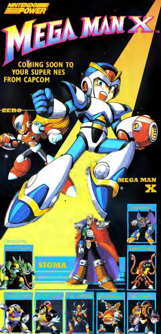 Pull-out poster from Nintendo Power issue 55 — Mega Man X