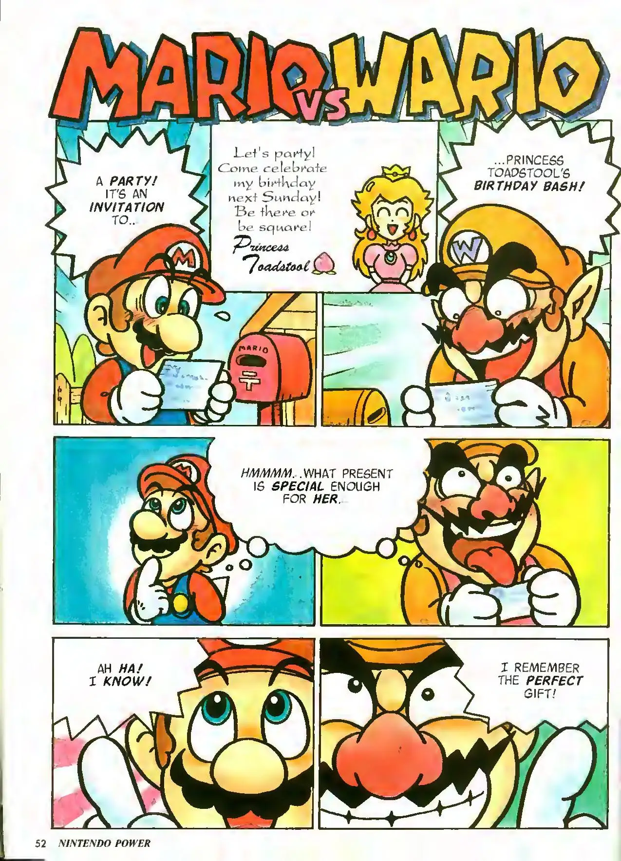 Mario vs. Wario from Nintendo Power issue 56, first page