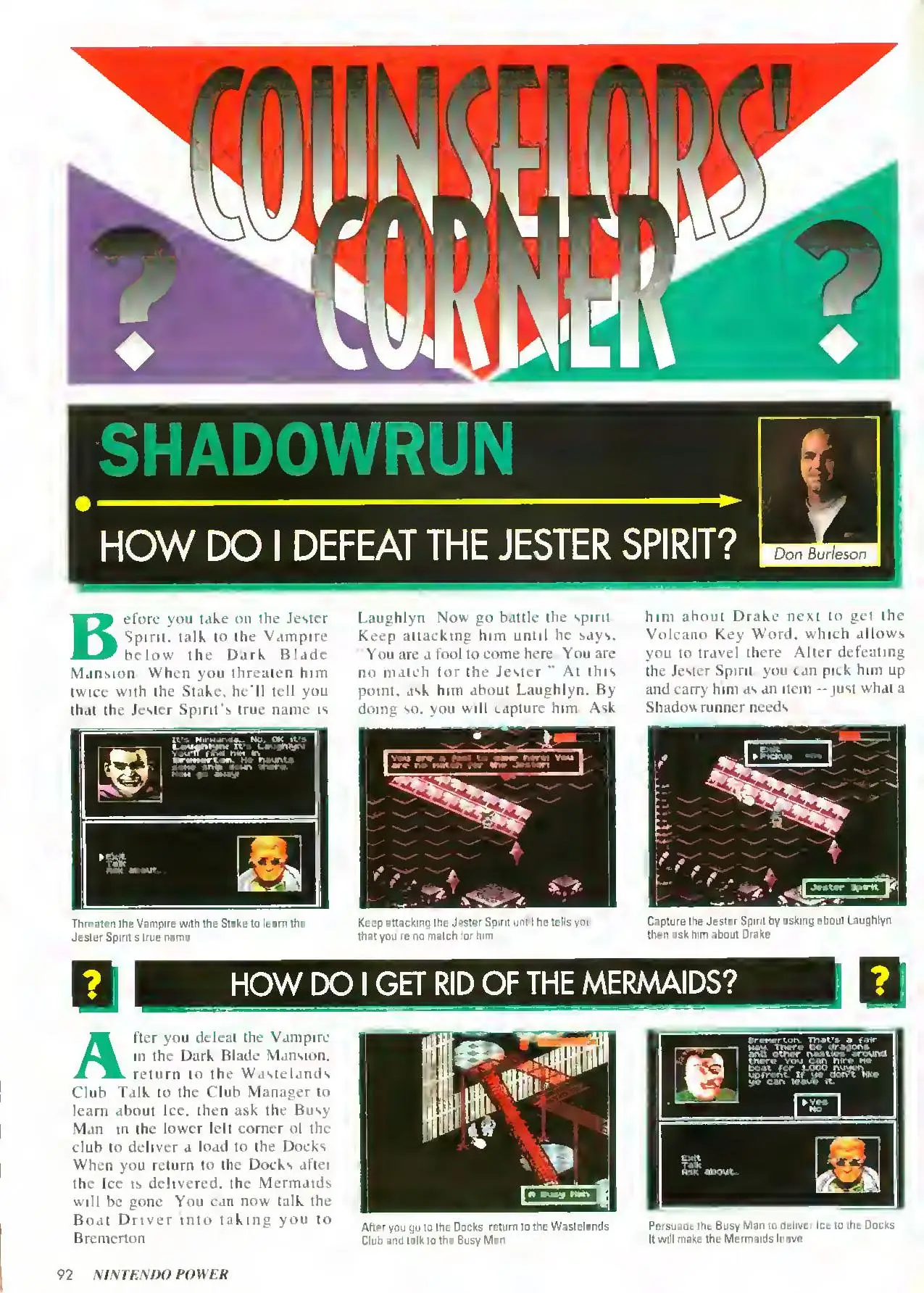 Counselor's Corner from Nintendo Power issue 56, page 51