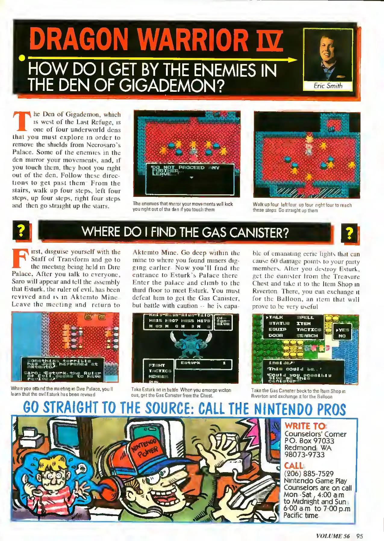 Counselor's Corner from Nintendo Power issue 56, page 54