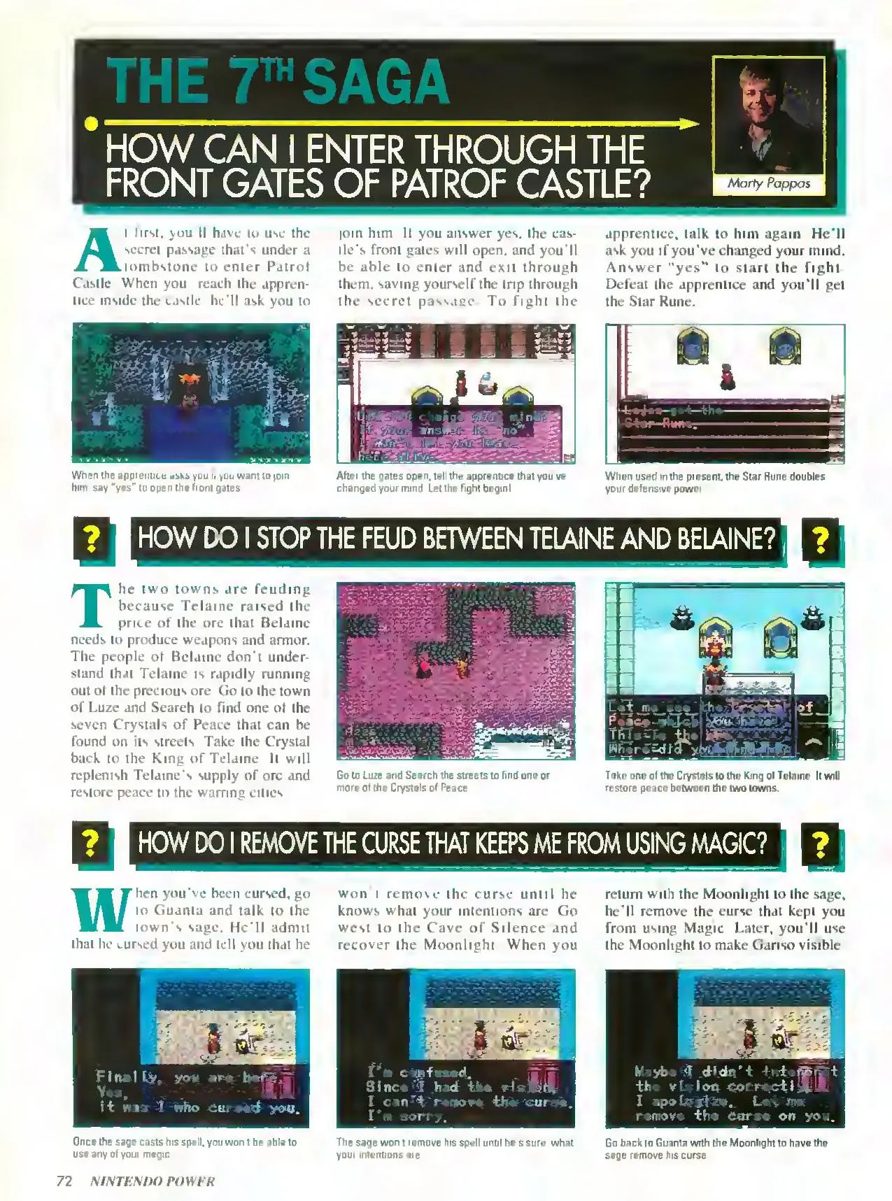 Counselor's Corner from Nintendo Power issue 57, page 72