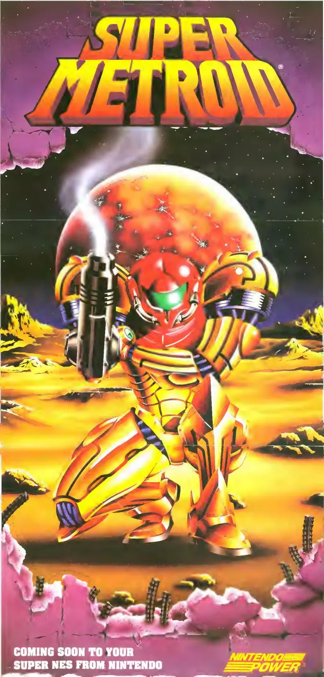 Pull-out poster from Nintendo Power issue 57 — Super Metroid