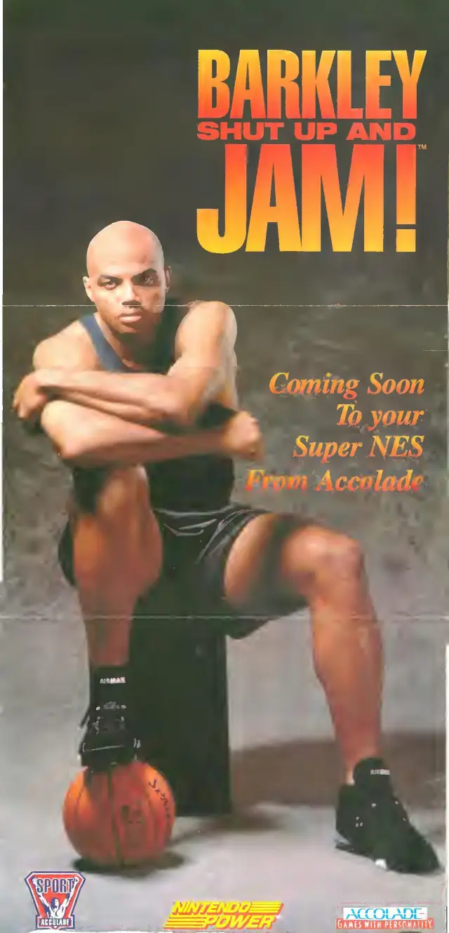 Pull-out poster from Nintendo Power issue 59 — Barkley: Shut Up and Jam!