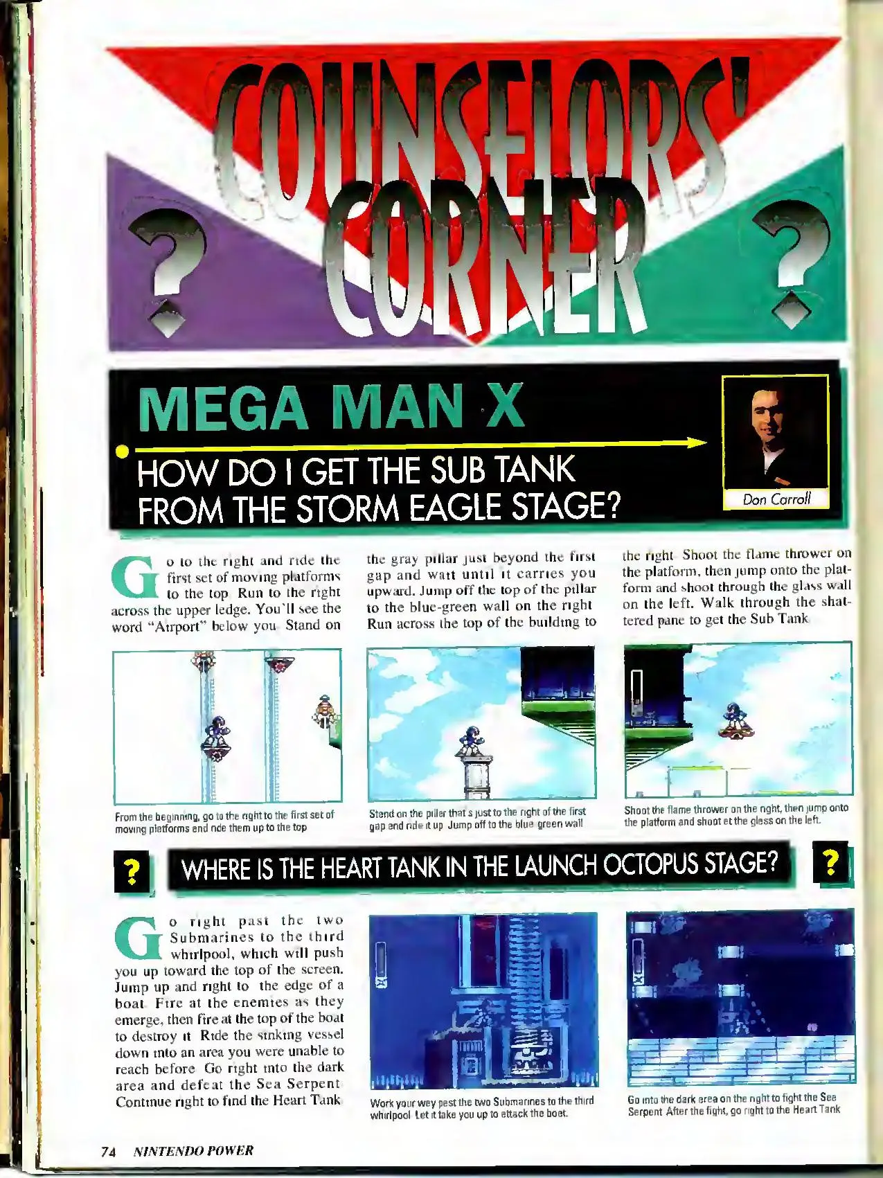 Counselor's Corner from Nintendo Power issue 60, page 74