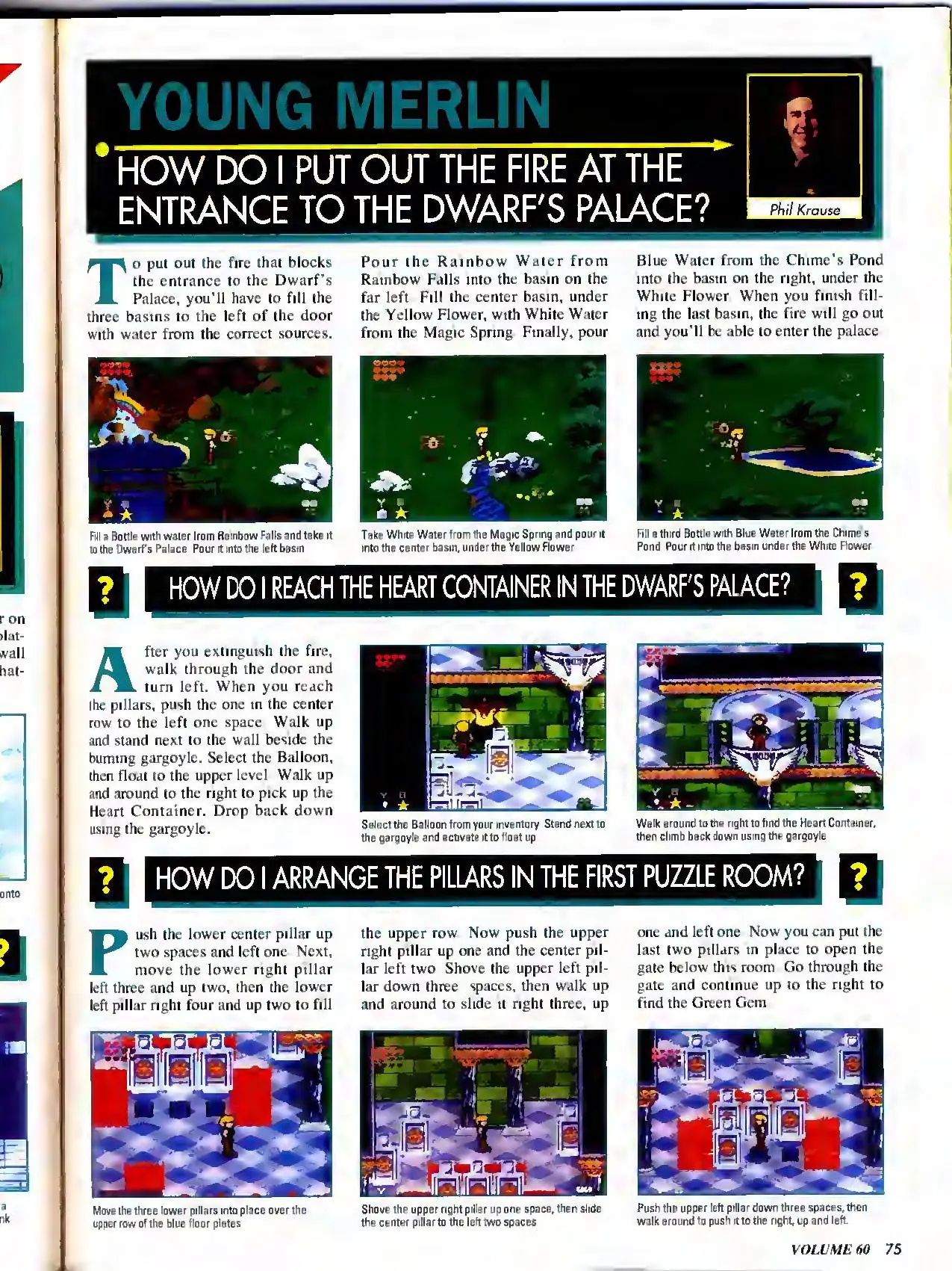 Counselor's Corner from Nintendo Power issue 60, page 75