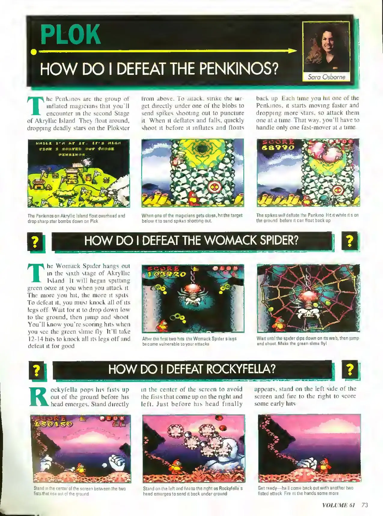 Counselor's Corner from Nintendo Power issue 61, page 73
