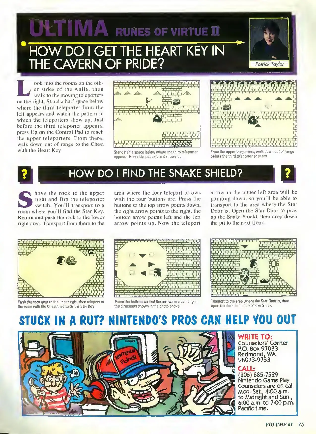 Counselor's Corner from Nintendo Power issue 61, page 75