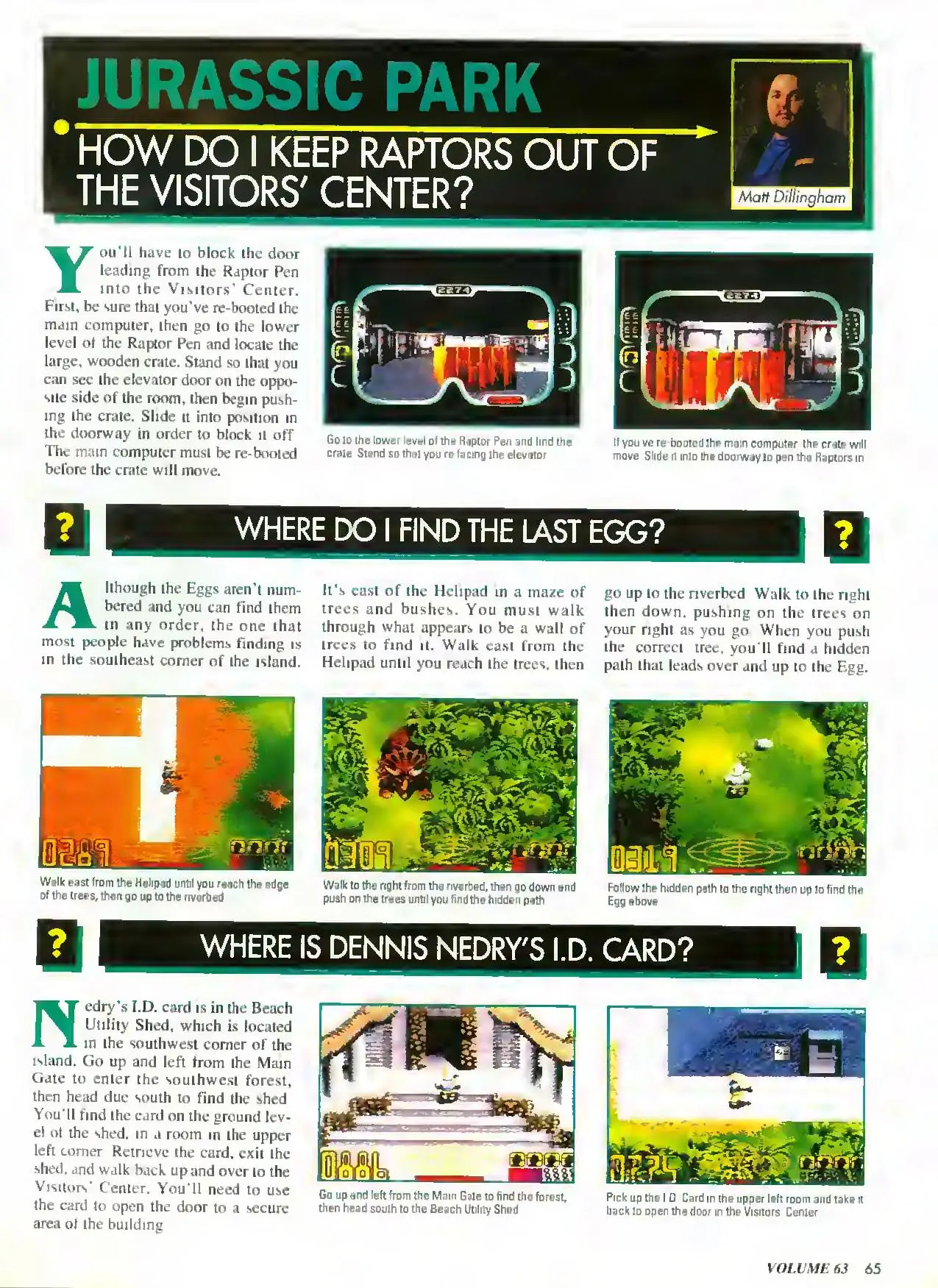 Counselor's Corner from Nintendo Power issue 63, page 65