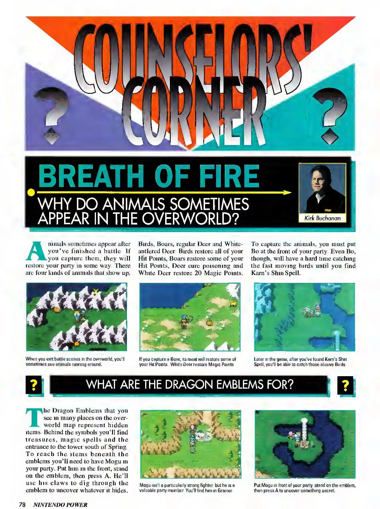 Counselor's Corner from Nintendo Power issue 65, page 78