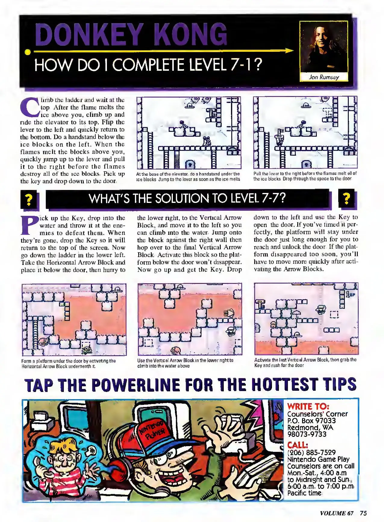 Counselor's Corner from Nintendo Power issue 67, page 75