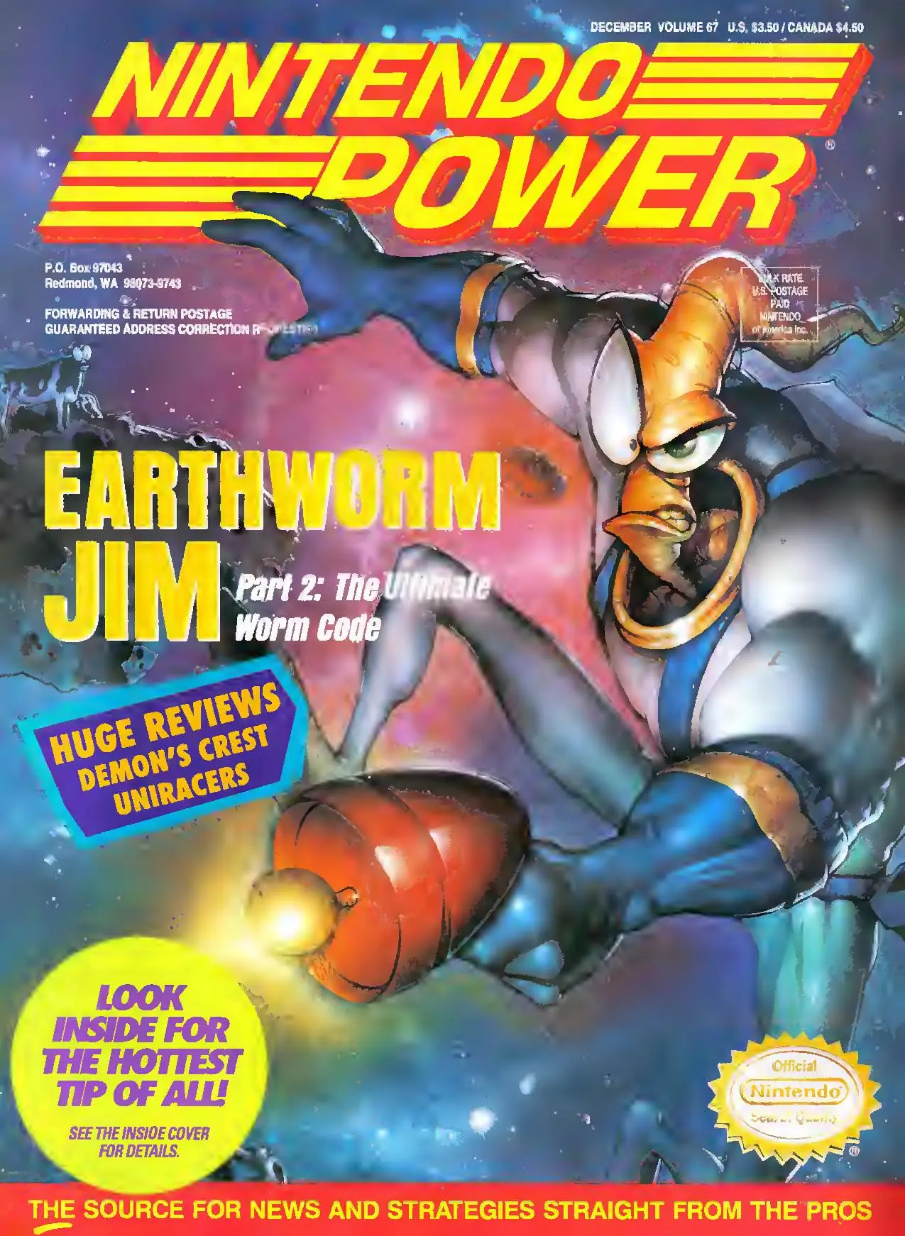 Nintendo Power issue 67 cover — Earthworm Jim