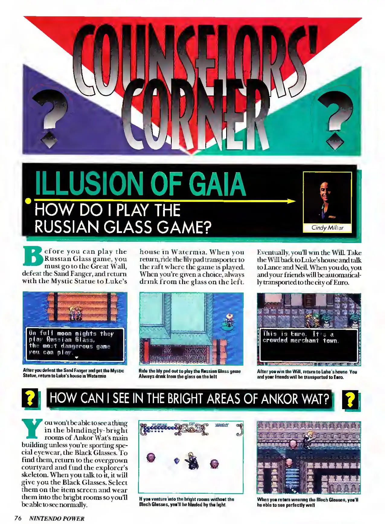 Counselor's Corner from Nintendo Power issue 69, page 76