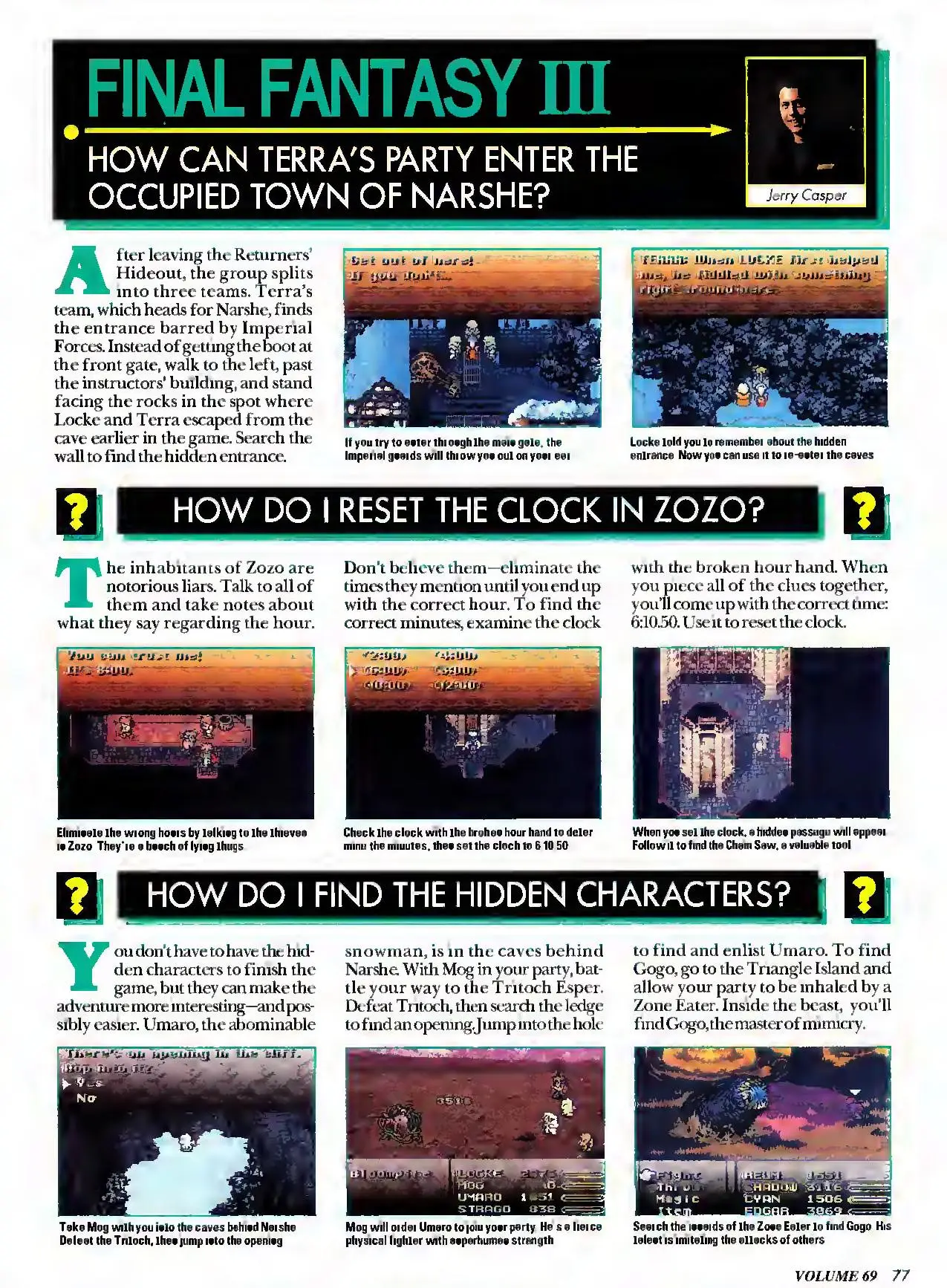 Counselor's Corner from Nintendo Power issue 69, page 77