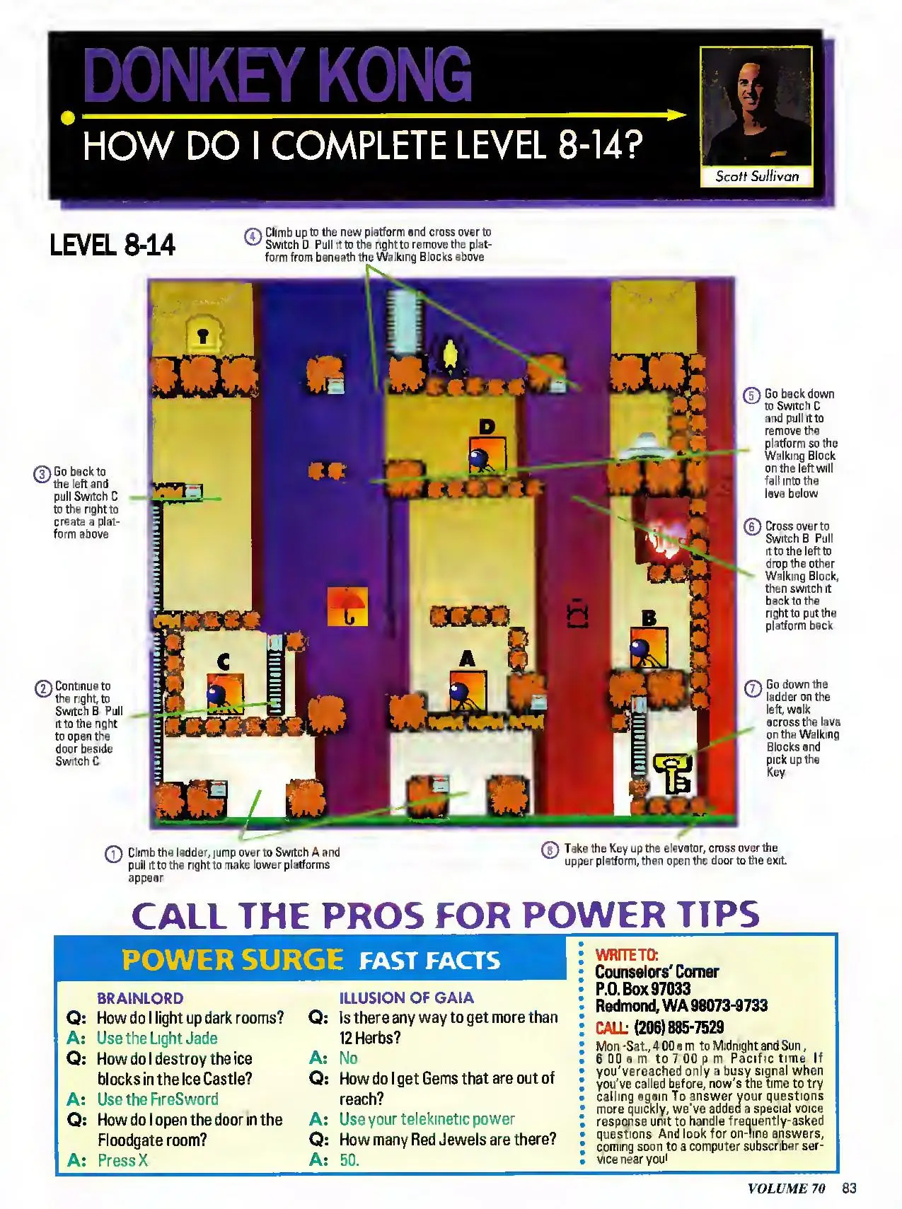 Counselor's Corner from Nintendo Power issue 70, page 83