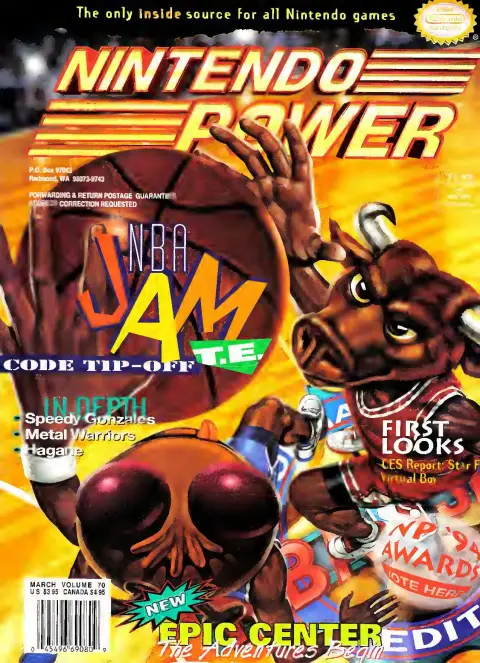 Nintendo Power issue 70 cover — NBA Jam Tournament Edition